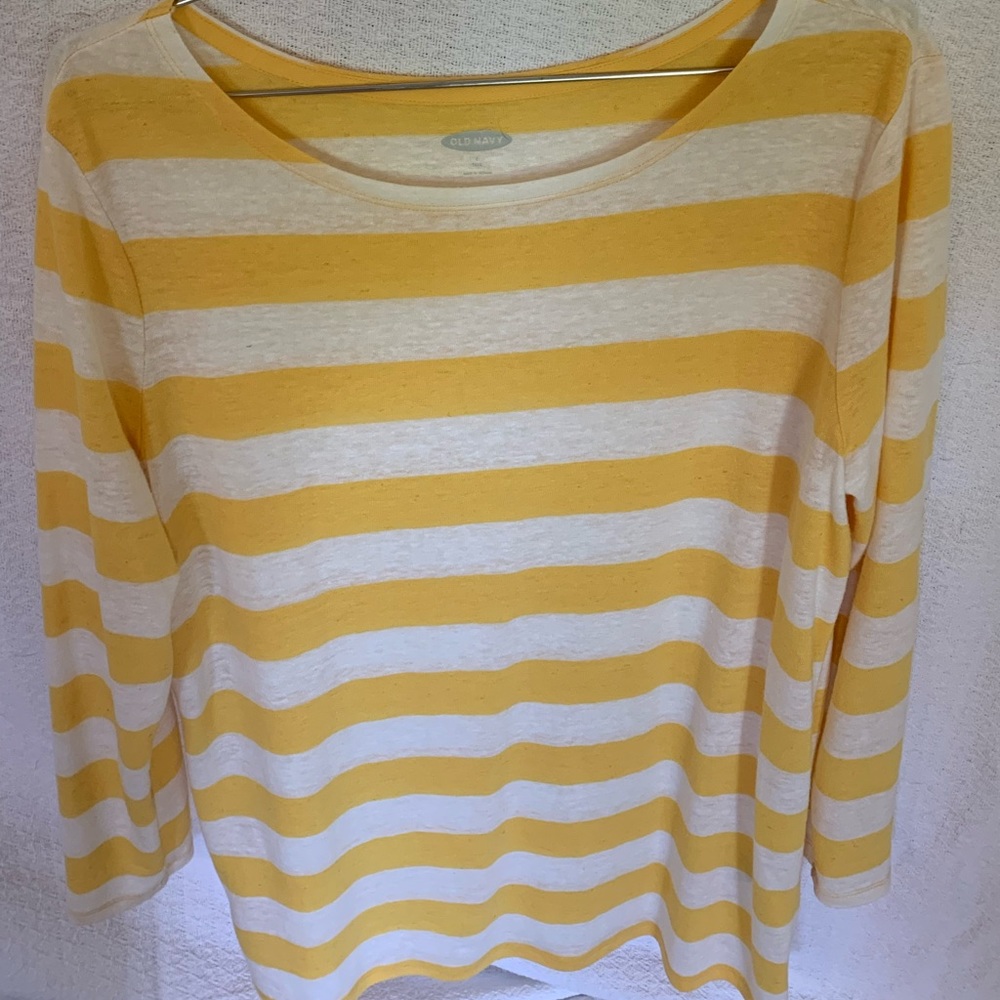 Old Navy Sweater yellow and white stripe